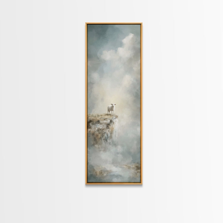 Heaven’s Quiet Watch – Framed Canvas Print – Christian Art – Christian Wall Art – Christian Art Canvas – Modern Christian Art – Tall Narrow