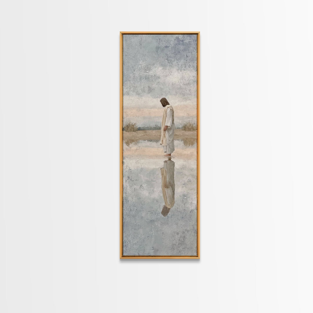 Spirit Of The Mountain – Framed Canvas Print – Tall Narrow Wall Art – Christian Art Canvas – Christian Wall Art – Abstract Christian Art –