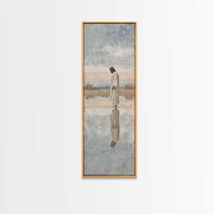 Spirit Of The Mountain – Framed Canvas Print – Tall Narrow Wall Art – Christian Art Canvas – Christian Wall Art – Abstract Christian Art –