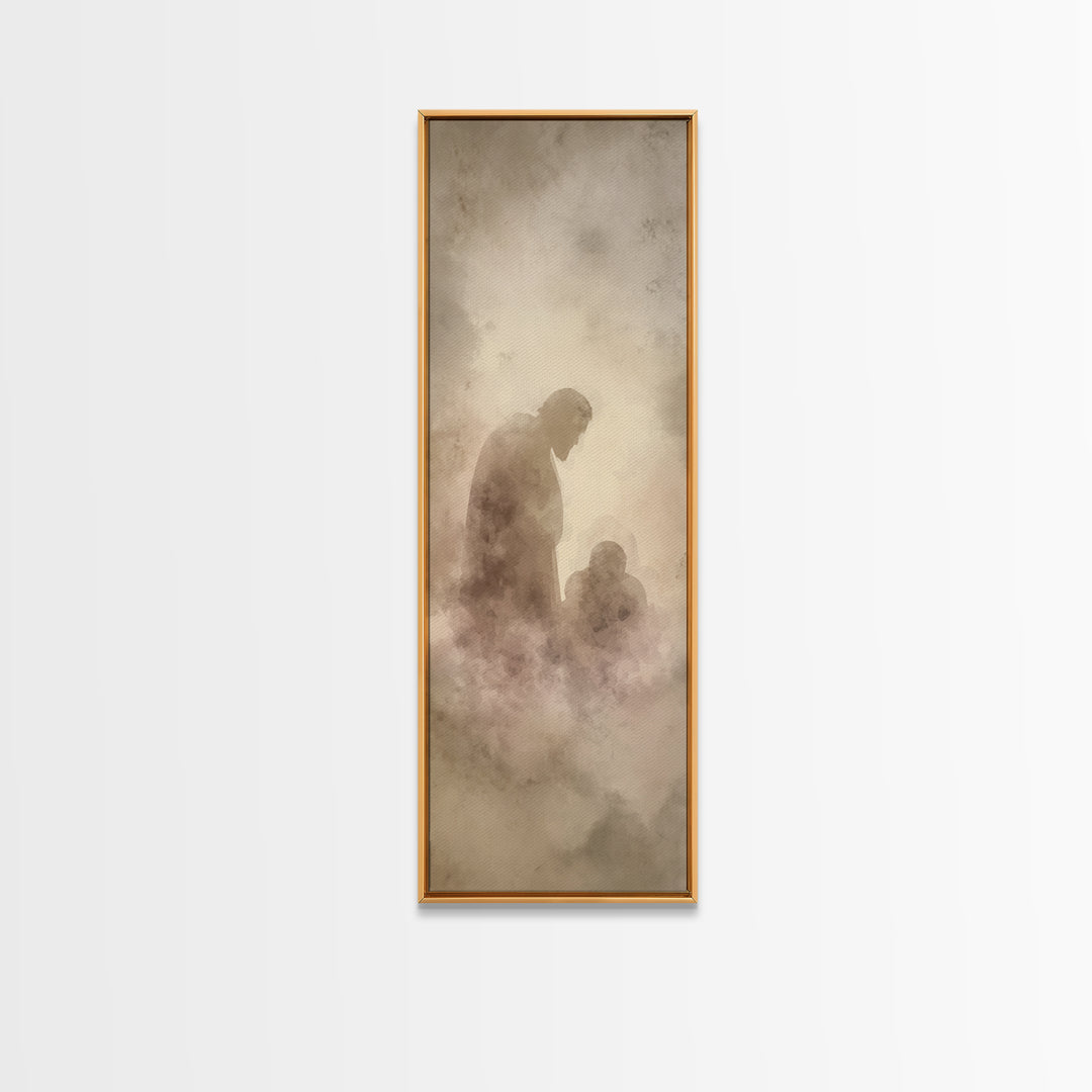 Shadowed Mercy Calm – Framed Canvas Print – Christian Art – Christian Wall Art – Christian Art Canvas – Minimalist Christian Art – Narrow A