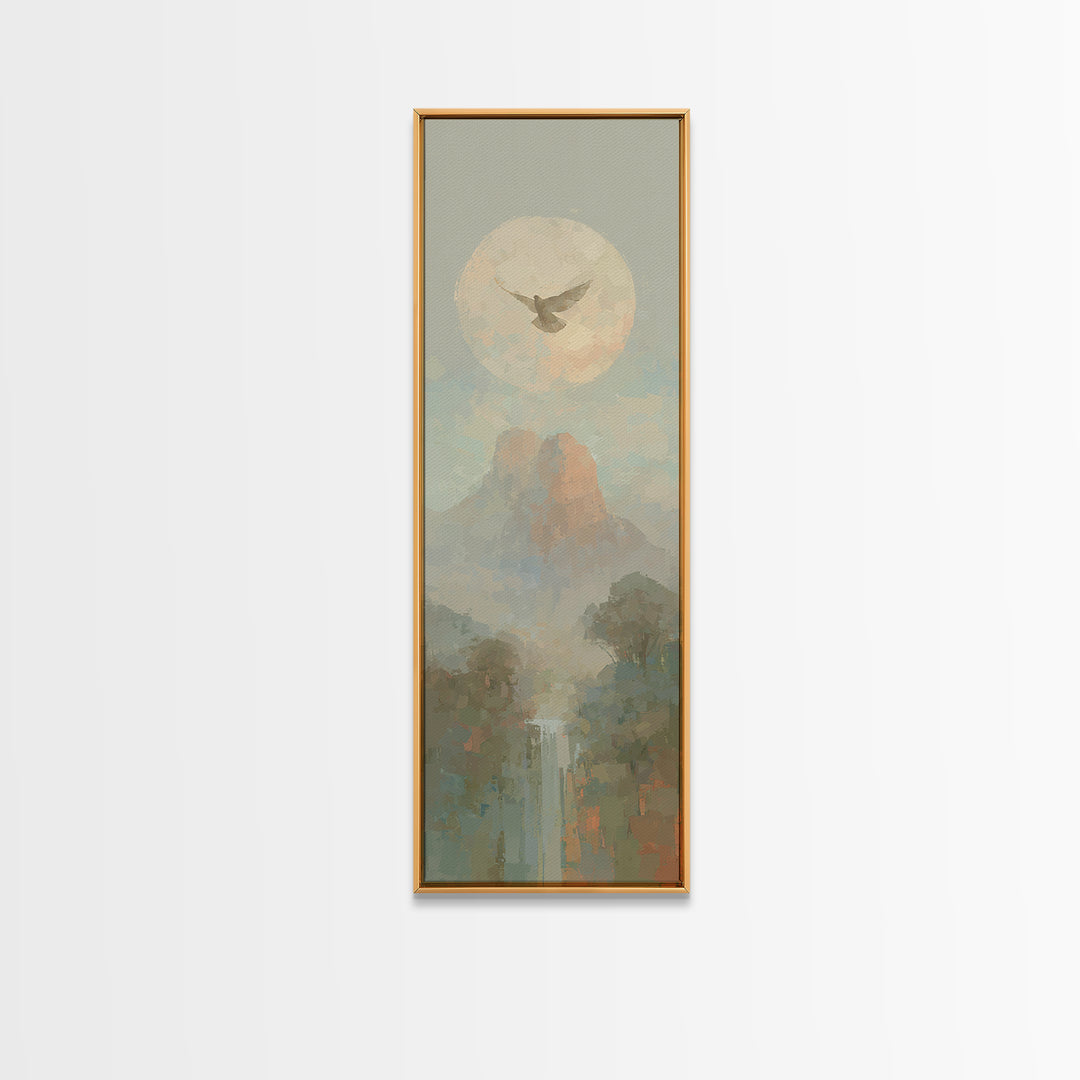 Dove Of Peace Rising – Framed Canvas Print – Tall Skinny Art Print – Christian Art Canvas – Christian Wall Art – Christian Art – Christian