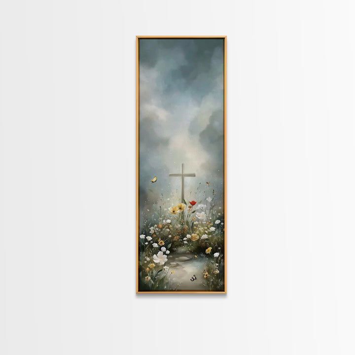 Garden Of Grace – Framed Canvas Print – Christian Wall Art – Christian Art Canvas – Jesus Painting – Tall Narrow Wall Art