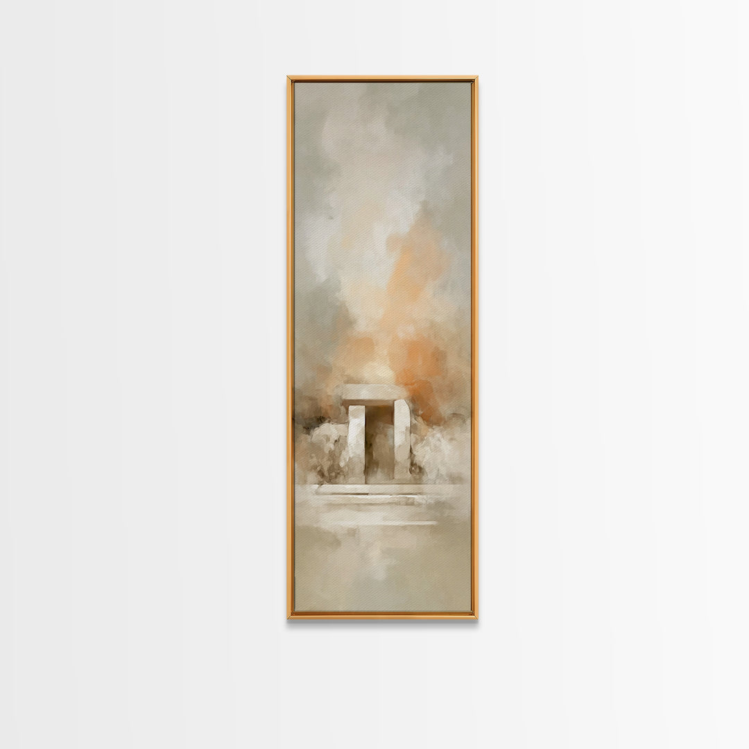 Stone Of Promise – Framed Canvas Print – Christian Wall Art – Tall Narrow Wall Art – Jesus Painting – Christian Art Canvas