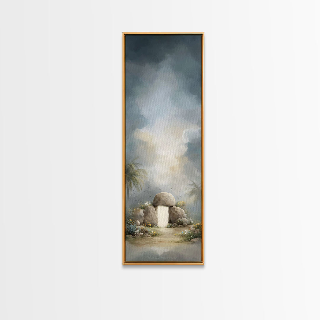 Tomb Of Radiance – Framed Canvas Print – Christian Art Canvas – Christian Wall Art – Tall Narrow Wall Art – Jesus Painting