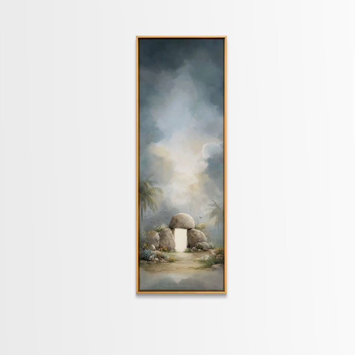 Tomb Of Radiance – Framed Canvas Print – Christian Art Canvas – Christian Wall Art – Tall Narrow Wall Art – Jesus Painting