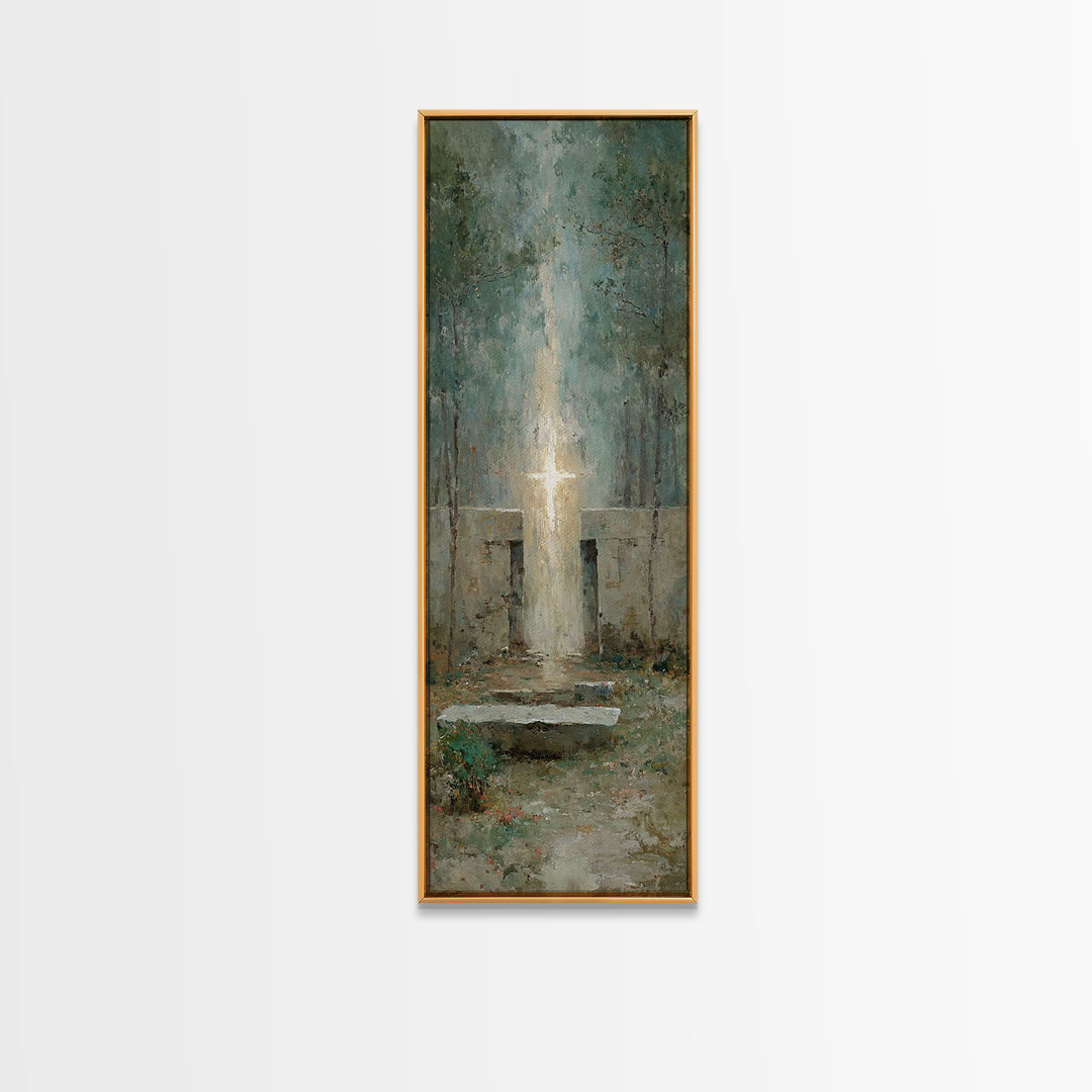 Ascension Glory Sky – Framed Canvas Print – Tall Narrow Wall Art – Jesus Painting – Christian Wall Art – Christian Art Canvas