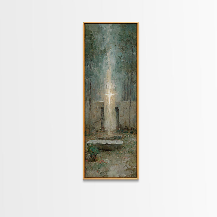 Ascension Glory Sky – Framed Canvas Print – Tall Narrow Wall Art – Jesus Painting – Christian Wall Art – Christian Art Canvas