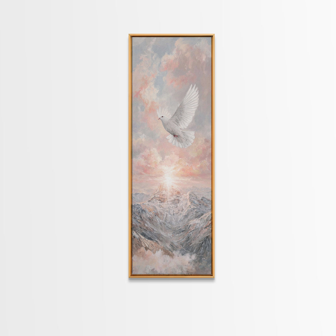 Wings Of Holy Peace – Framed Canvas Print – Skinny Art – Christian Wall Art – Christian Art Canvas – Subtle Christian Art – Modern Christia