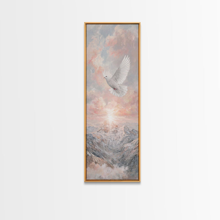 Wings Of Holy Peace – Framed Canvas Print – Skinny Art – Christian Wall Art – Christian Art Canvas – Subtle Christian Art – Modern Christia