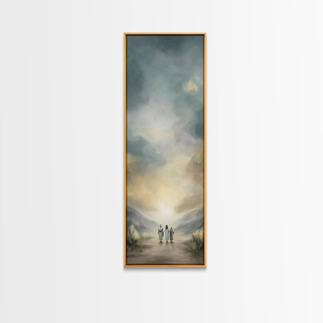 Journey Of Peace – Framed Canvas Print – Christian Wall Art – Christian Art Canvas – Jesus Painting – Tall Narrow Wall Art