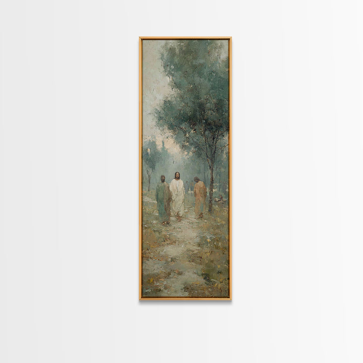 Walk Of Grace – Framed Canvas Print – Jesus Painting – Christian Art Canvas – Tall Narrow Wall Art – Christian Wall Art