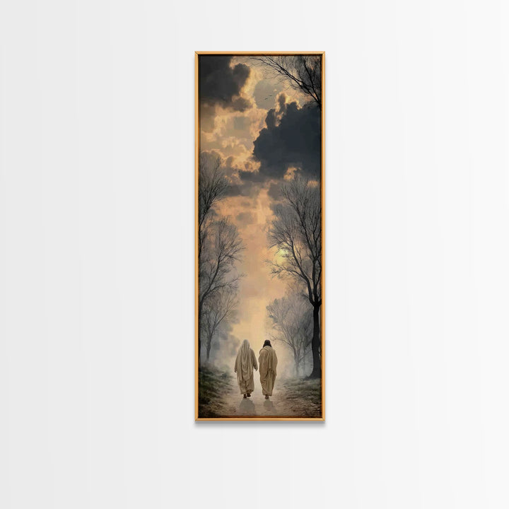 Evening Of Hope – Framed Canvas Print – Christian Wall Art – Tall Narrow Wall Art – Jesus Painting – Christian Art Canvas