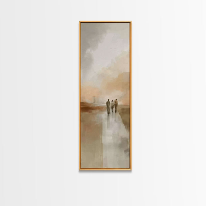 Desert Path Light – Framed Canvas Print – Tall Narrow Wall Art – Christian Art Canvas – Jesus Painting – Christian Wall Art