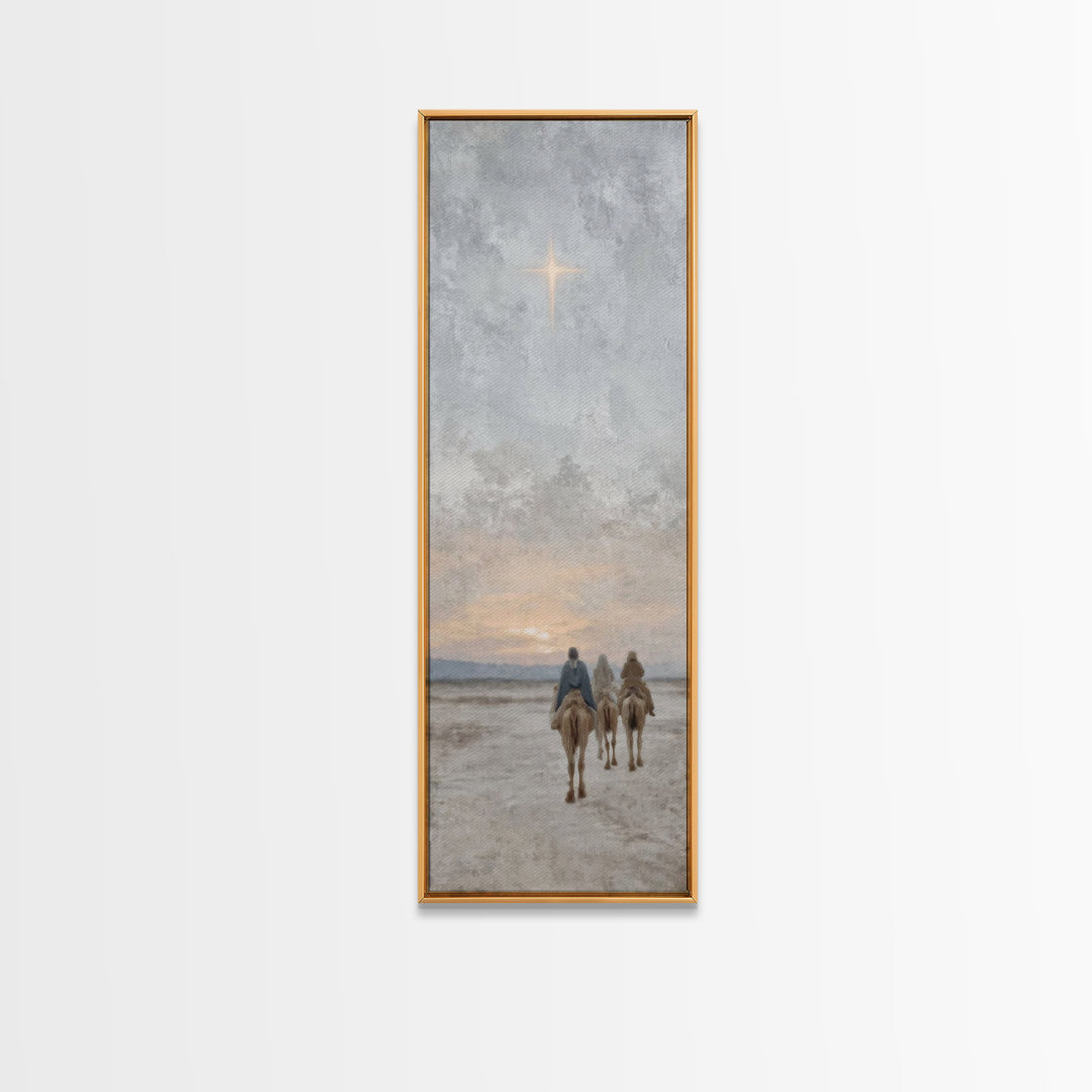 Pilgrims Of Faith – Framed Canvas Print – Christian Art Canvas – Christian Wall Art – Tall Narrow Wall Art – Jesus Painting