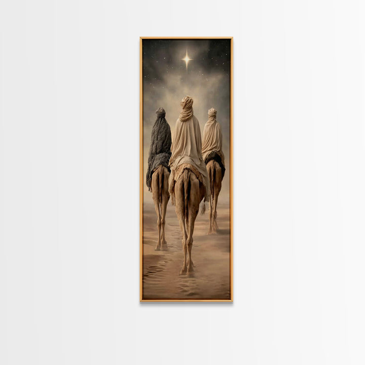 Night Of Wonder – Framed Canvas Print – Tall Narrow Wall Art – Christian Art Canvas – Christian Wall Art – Jesus Painting