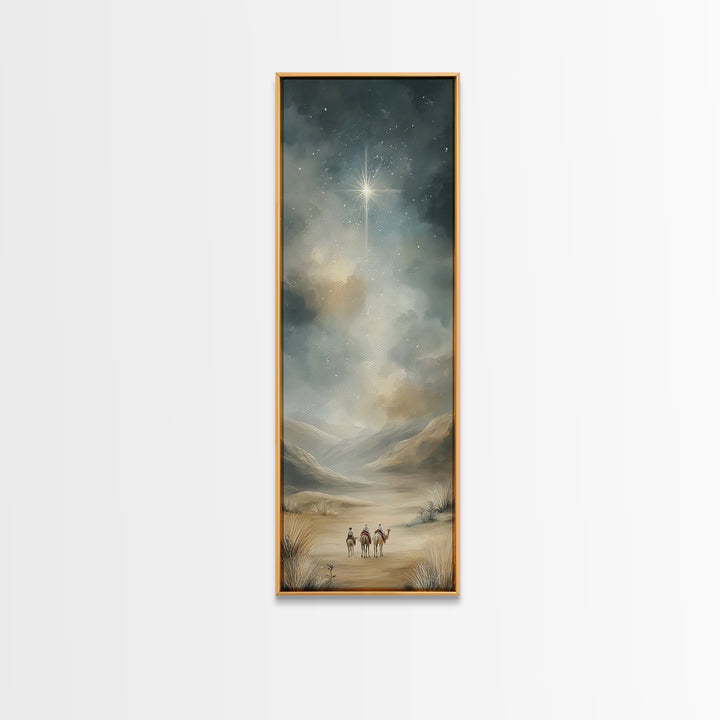 Guiding Star Journey | Framed Canvas Print | Skinny Art | Christian Art Canvas | Christmas Wall Art | Christian Painting