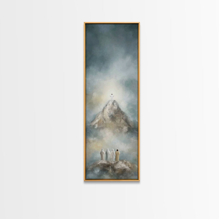 Mountaintop Glory | Framed Canvas Print | Tall Narrow Wall Art | Christian Art | Christian Art Canvas | Jesus Painting
