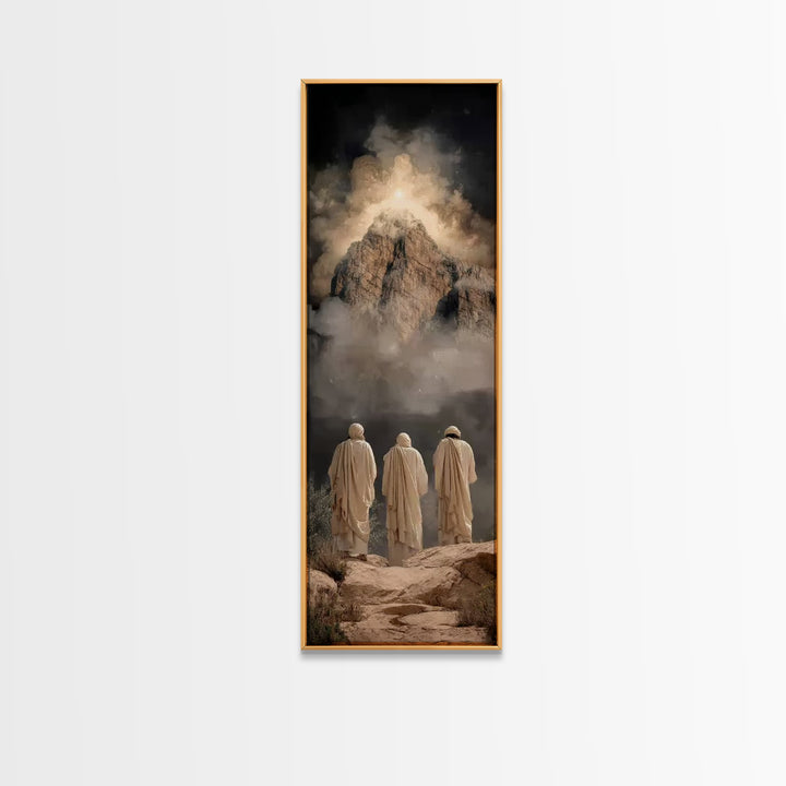 Radiant Mountain | Framed Canvas Print | Narrow Art | Christian Wall Art | Jesus Painting | Christian Art Canvas