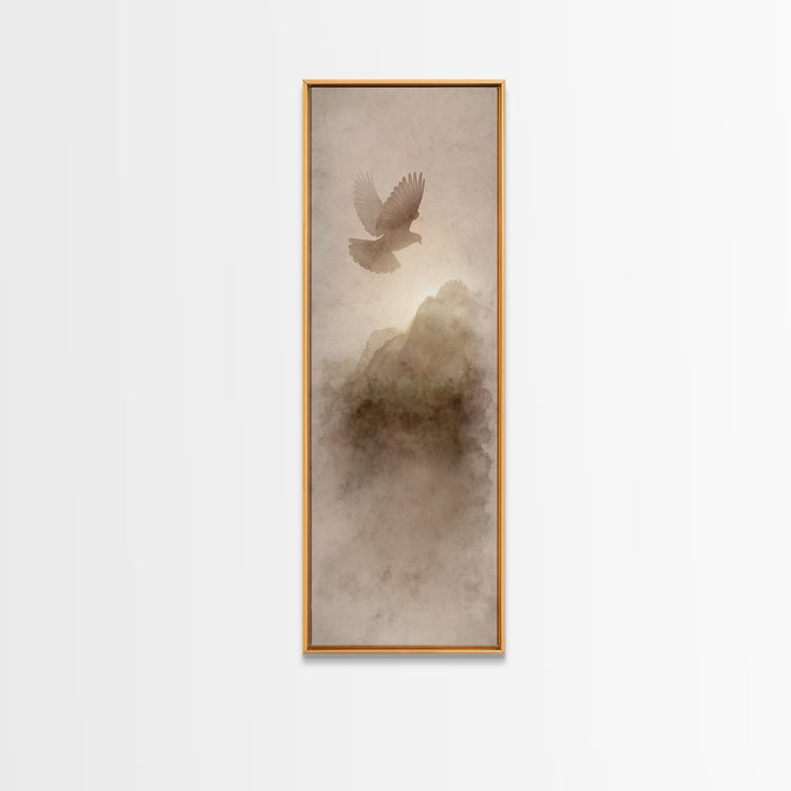 Wings Of Peace – Framed Canvas Print – Christian Wall Art – Christian Art Canvas – Tall Narrow Wall Art – Jesus Painting – Christian Decor