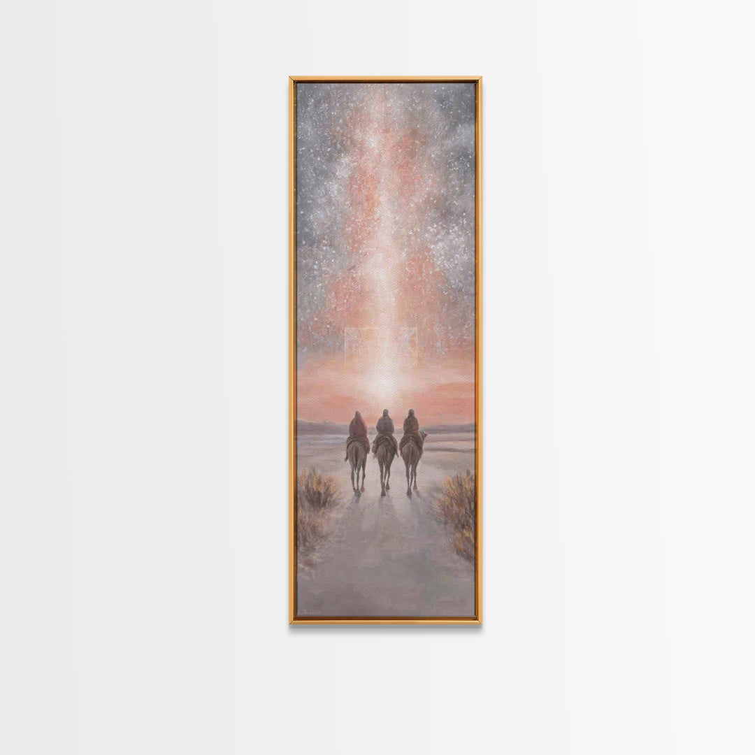 Celestial Caravan | Framed Canvas Print | Tall Skinny Art Print | Christian Wall Art | Christian Art Canvas | Christmas Art