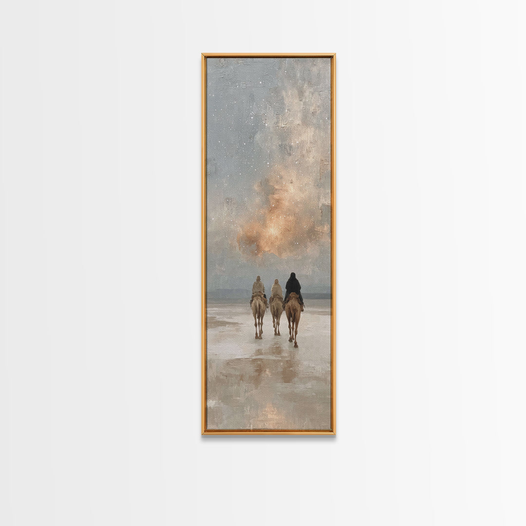 The Celestial Journey – Framed Canvas Print – Tall Skinny Art Print – Christian Wall Art – Christian Art Canvas – Christmas Art – Jesus Pai