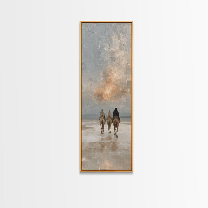 The Celestial Journey – Framed Canvas Print – Tall Skinny Art Print – Christian Wall Art – Christian Art Canvas – Christmas Art – Jesus Pai