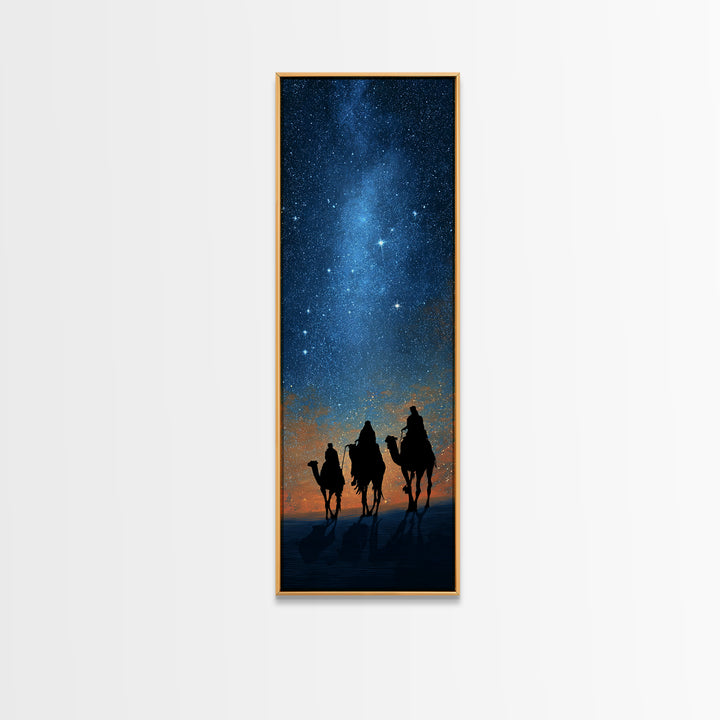 The Guiding Light – Framed Canvas Print – Narrow Art – Christian Art – Christian Art Canvas – Christian Christmas Art – Christmas Wall Art