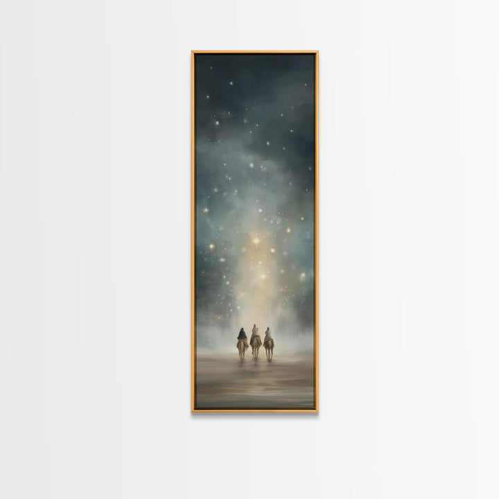 The Starpath Pilgrims – Framed Canvas Print – Tall Skinny Art Print – Christian Wall Art – Christian Art – Christian Art Canvas – Christmas