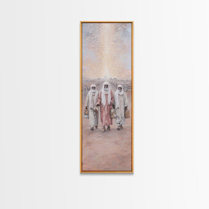 Wisemen’s Ascent – Framed Canvas Print – Christian Art Work – Tall Skinny Art Print – Christian Christmas Art – Christian Wall Art