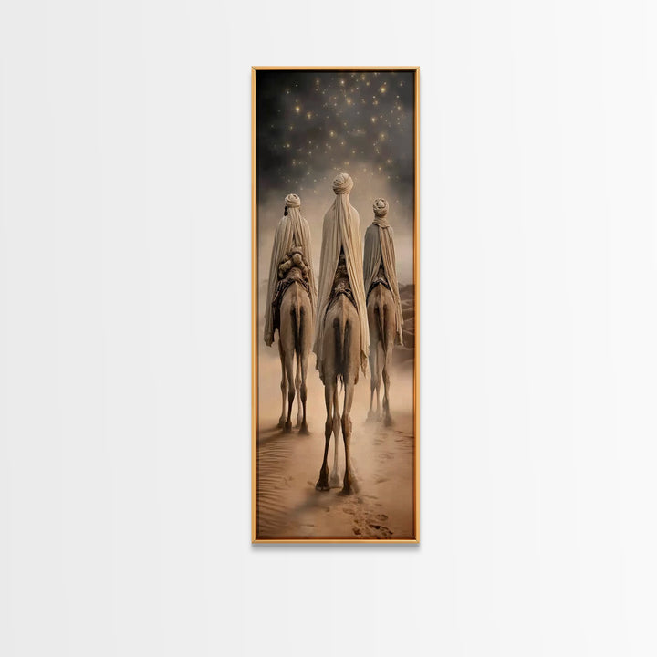 Pilgrims Of Light – Framed Canvas Print – Christian Wall Art – Narrow Art – Christian Art Work – Christian Christmas Art