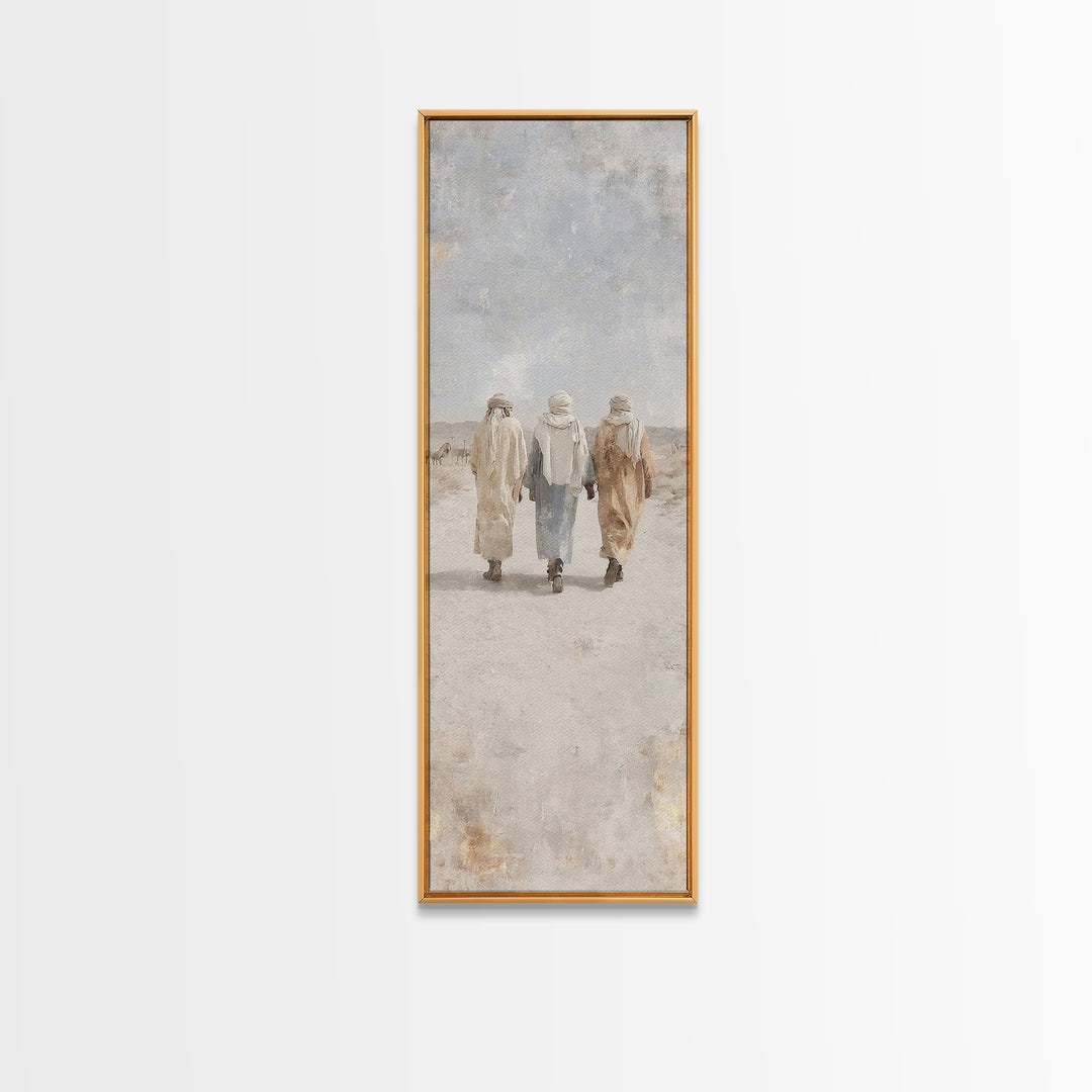 Pilgrims Of Grace – Framed Canvas Print – Christian Art Canvas – Skinny Art – Christian Christmas Art – Christian Wall Art