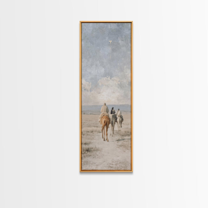 Guiding Star Journey – Framed Canvas Print – Christian Wall Art – Christmas Art – Tall Narrow Wall Art – Christian Decor – Christmas Wall A