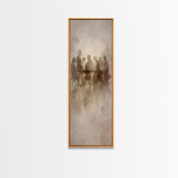 Gathered In Grace – Framed Canvas Print – Christian Wall Art – Christian Art Canvas – Tall Narrow Wall Art – Christian Painting – Subtle Ch