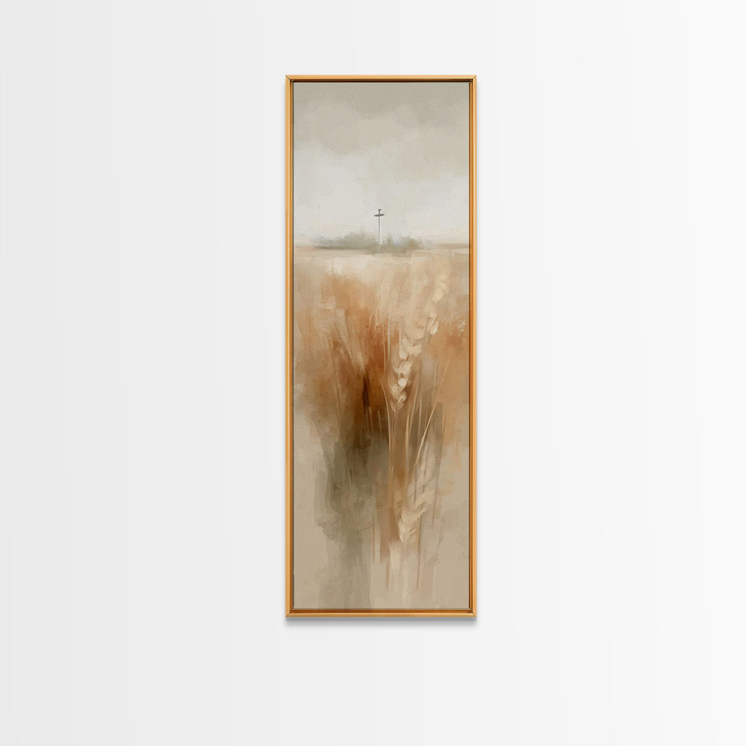 Field Of Promise – Framed Canvas Print – Christian Wall Art – Christian Art Canvas – Narrow Art – Christian Painting – Modern Christian Art