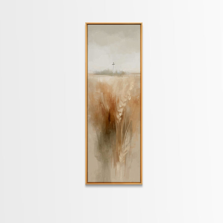 Field Of Promise – Framed Canvas Print – Christian Wall Art – Christian Art Canvas – Narrow Art – Christian Painting – Modern Christian Art