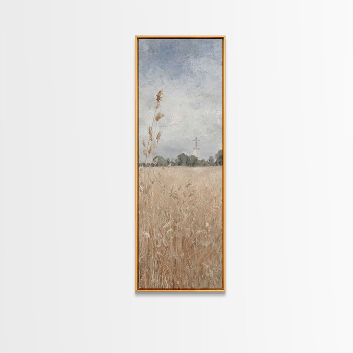 Meadow Of Mercy – Framed Canvas Print – Christian Art Print – Christian Wall Art – Tall Skinny Art Print – Christian Art Canvas – Christian