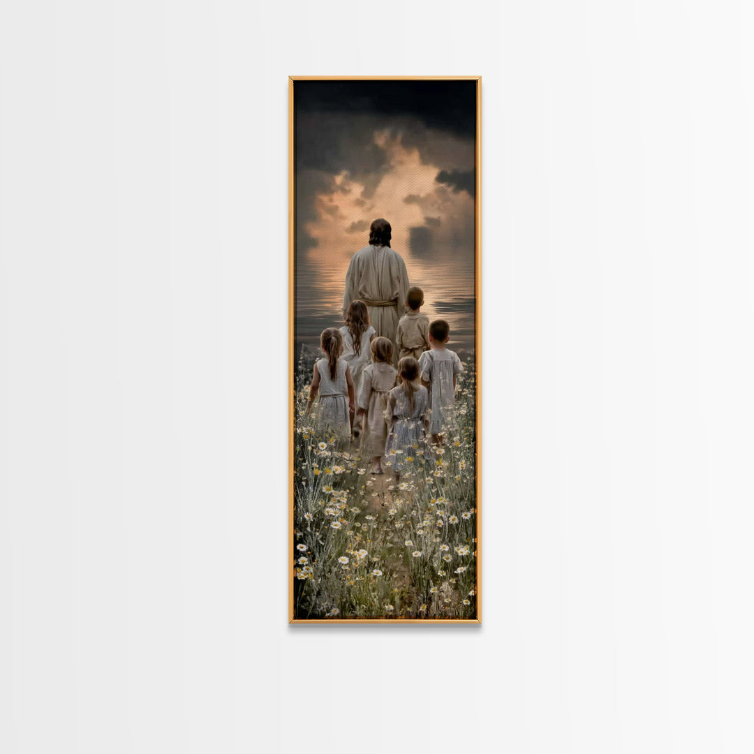Pathway Of Mercy – Framed Canvas Print – Tall Skinny Art Print – Christian Art Print – Christian Wall Art – Jesus Painting – Subtle Christi