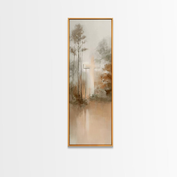 Forest Of Grace – Framed Canvas Print – Tall Skinny Art Print – Christian Wall Art – Jesus Painting – Christian Art Canvas – Christian Chri