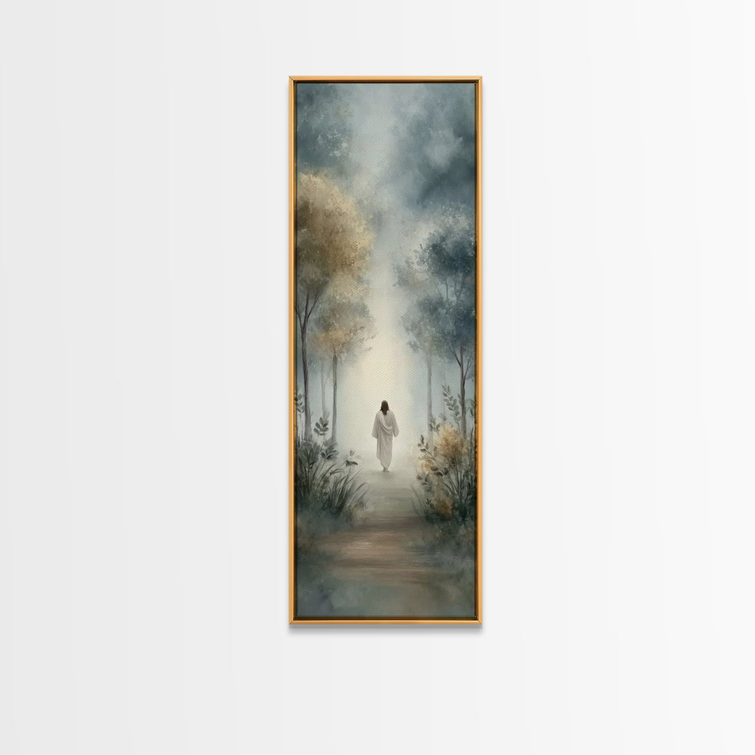 Pathway Of Hope – Framed Canvas Print – Tall Narrow Wall Art – Christian Art Canvas – Jesus Painting – Christmas Art – Christian Christmas