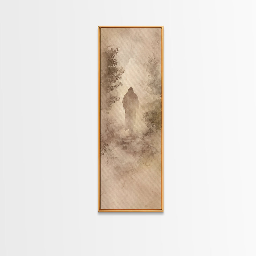 Holy Steps Ahead, Framed Canvas Print, Skinny Art, Christian Wall Art, Jesus Art Print, Christian Canvas Art, Christmas Wall Art, Christian
