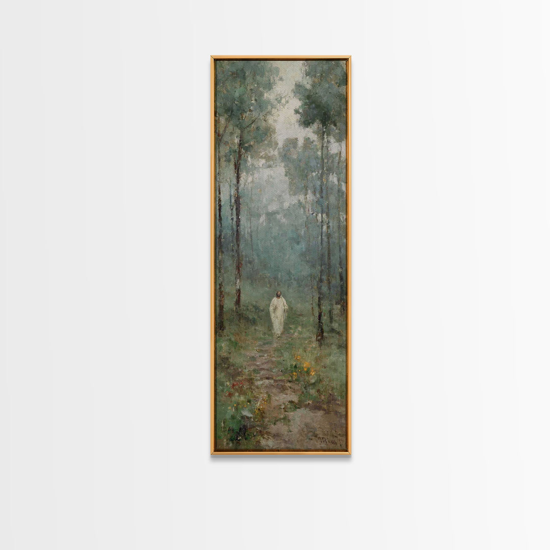 Pathway Of Peace – Framed Canvas Print – Christian Wall Art – Jesus Painting – Narrow Art – Christian Art Canvas – Christmas Art – Christia