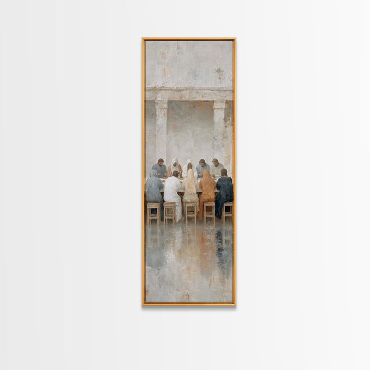 Last Communion Stillness | Framed Canvas Print | Christian Art Canvas | Jesus Painting | Narrow Art | Christian Art Work | Christmas Wall A