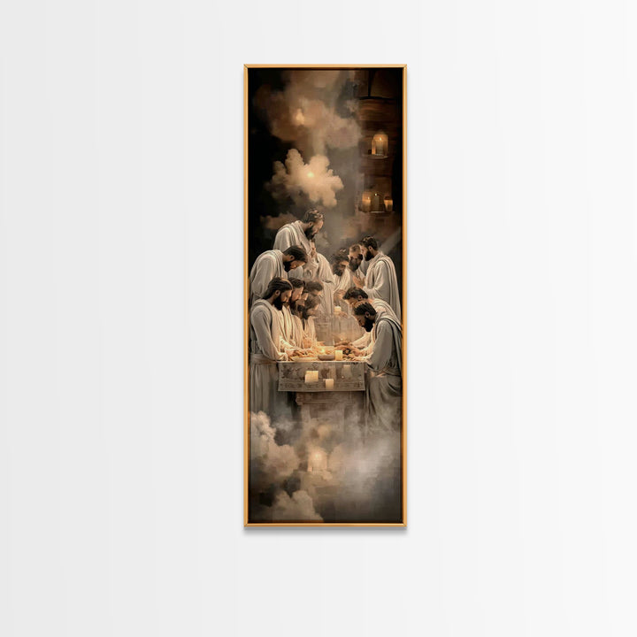 Sacred Last Supper – Framed Canvas Print – Christian Wall Art – Jesus Painting – Christian Art Canvas – Christmas Art – Large Christian Pai