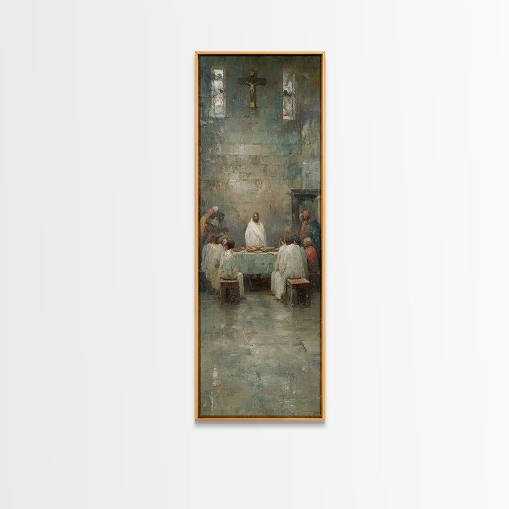Sanctuary Gathering – Framed Canvas Print – Christian Wall Art – Vintage Christian Painting – Christian Art Canvas – Jesus Painting – Chris