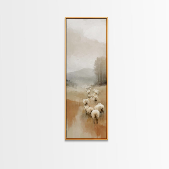 Quiet Pasture Peace – Framed Canvas Print – Christian Wall Art – Christian Art Canvas – Pastoral Christian Art – Minimalist Christian Art –