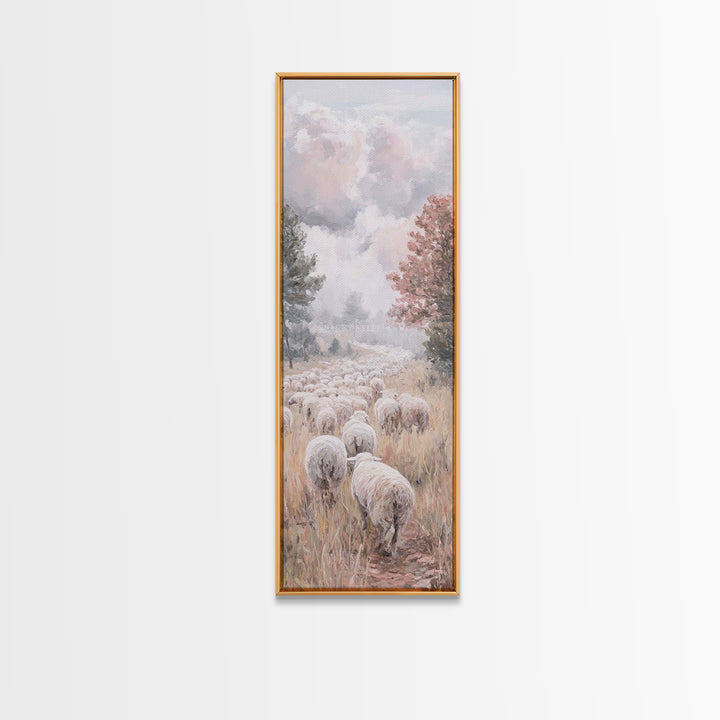 Heavenly Pasture Sky – Framed Canvas Print – Christian Art Canvas – Christian Wall Art – Moody Christian Art – Christmas Art – Pastoral Sce
