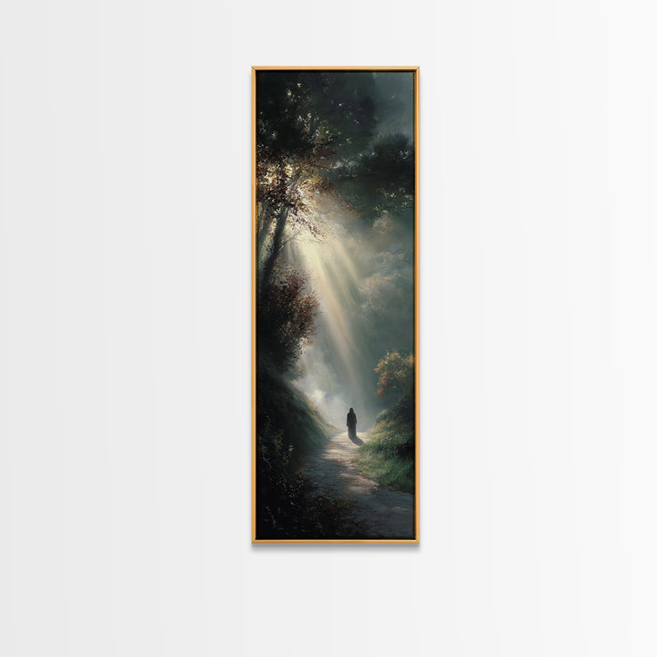 Path Of His Peace – Framed Canvas Print – Tall Skinny Art Print – Christian Wall Art – Modern Christian Art – Christian Art Canvas – Christ