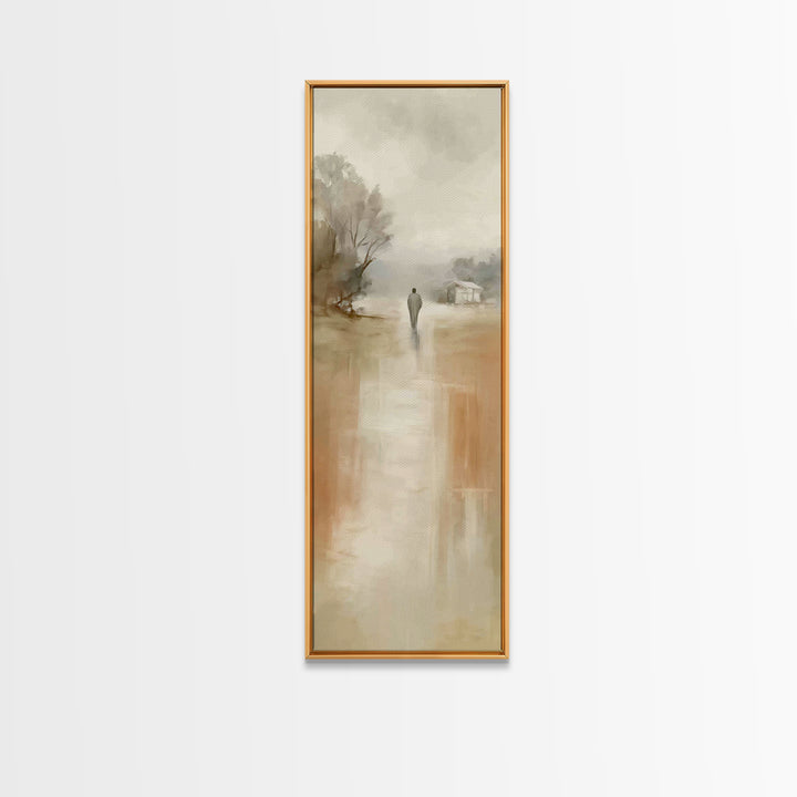 Soft Morning Walk – Framed Canvas Print – Skinny Art – Christian Art Canvas – Minimalist Christian Art – Christian Wall Art – Christmas Art