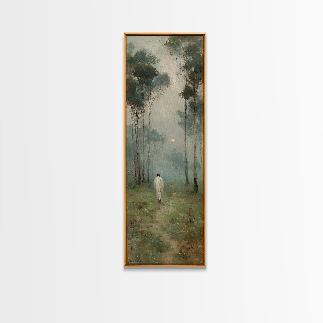 Light Upon The Path – Framed Canvas Print – Narrow Art – Christian Wall Art – Christian Art Canvas – Subtle Christian Art – Christmas Art