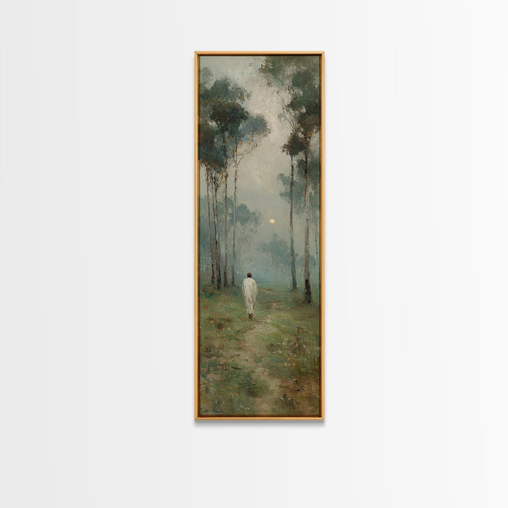 Light Upon The Path – Framed Canvas Print – Narrow Art – Christian Wall Art – Christian Art Canvas – Subtle Christian Art – Christmas Art